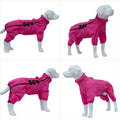 Lovelonglong Waterproof Dog Raincoat – 4-Leg Full Body Dog Rain Suit with Reflective Strips & Leash Opening, Outdoor Dog Jacket for Rainy Weather