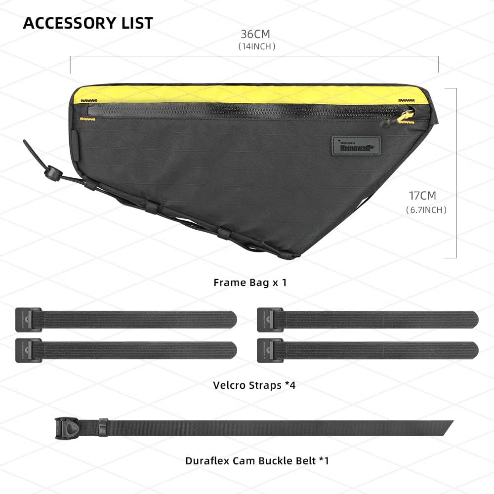Rhinowalk Bicycle Front Frame Bag Bike Under Top Tube Triangle Bag Lightweight 1.7L Cycling Accessories Nylon Pack Pouch for Mountain Road Bike