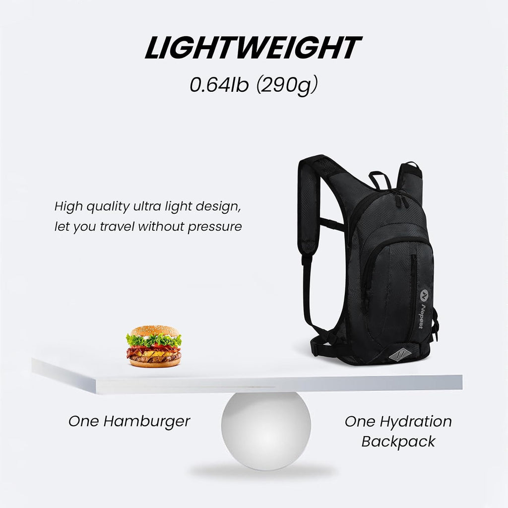 Nepest Hydration Pack Backpack with 2L Water Bladder Reflective Lightweight