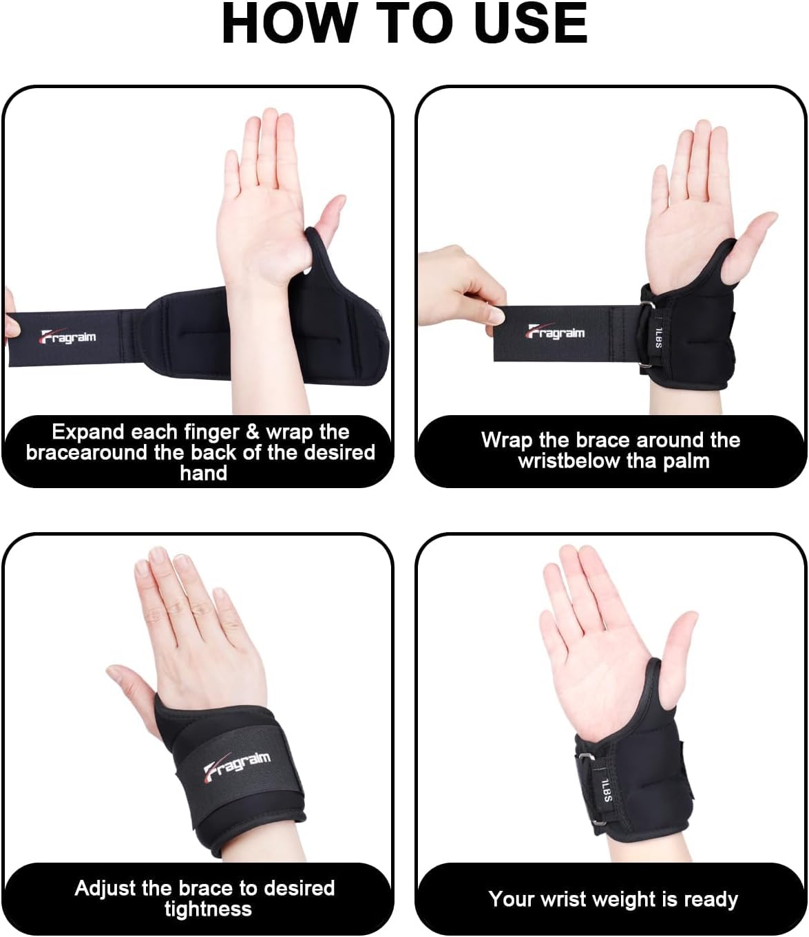 Wrist Weights for Women Men with Thumb Loops Lock 1/1.5/2/2.5/3lb x 2 Pairs