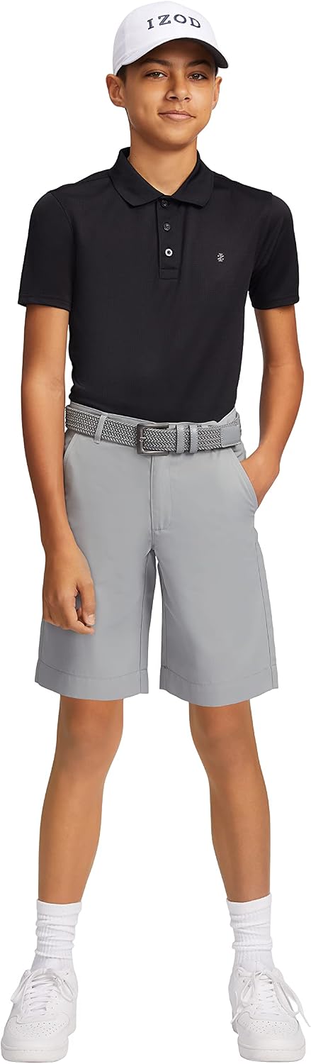 Izod Boys' Performance Golf Swingflex Stretch Straight Fit Short