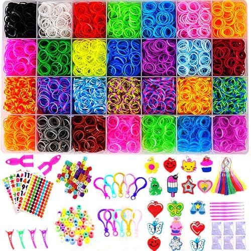 YITOHOP 12080+ Loom Bands Set, Rubber Bands for Bracelet Making Kit, DIY Arts & Crafts Idea, Friendship Bracelet Birthday Gift Kits for Kids Girls Boys Creative Art Crafts