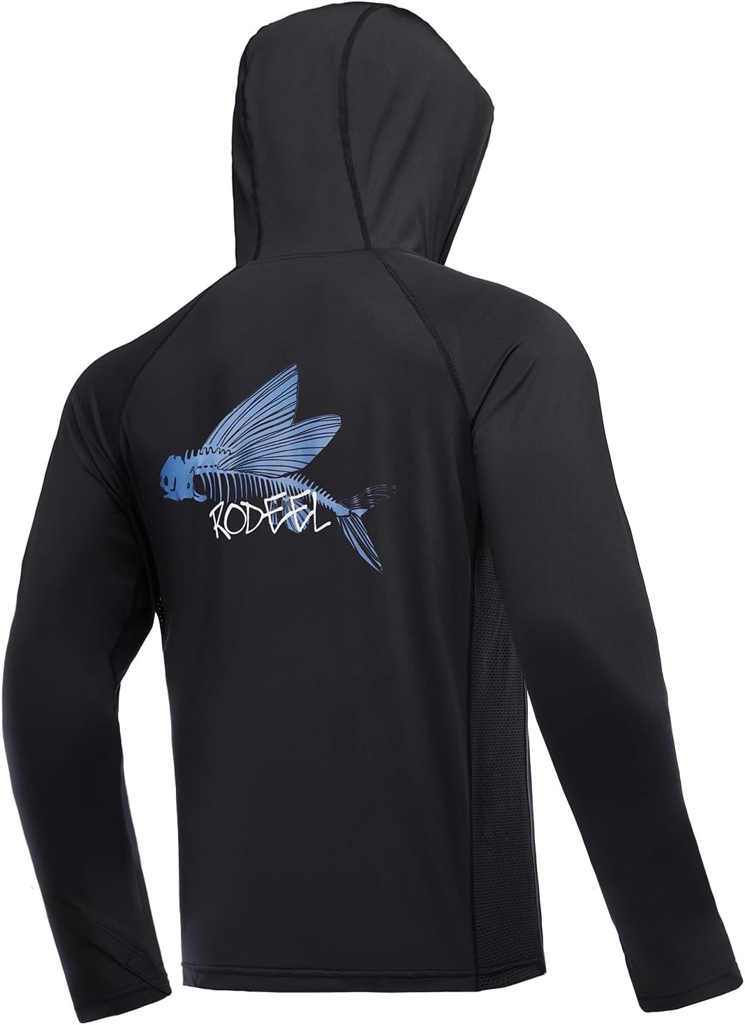 Rodeel UPF 50+ Men’s Long Sleeve Performance Fishing Hiking Shirt with Mask UV Neck Gaiter Hoodie