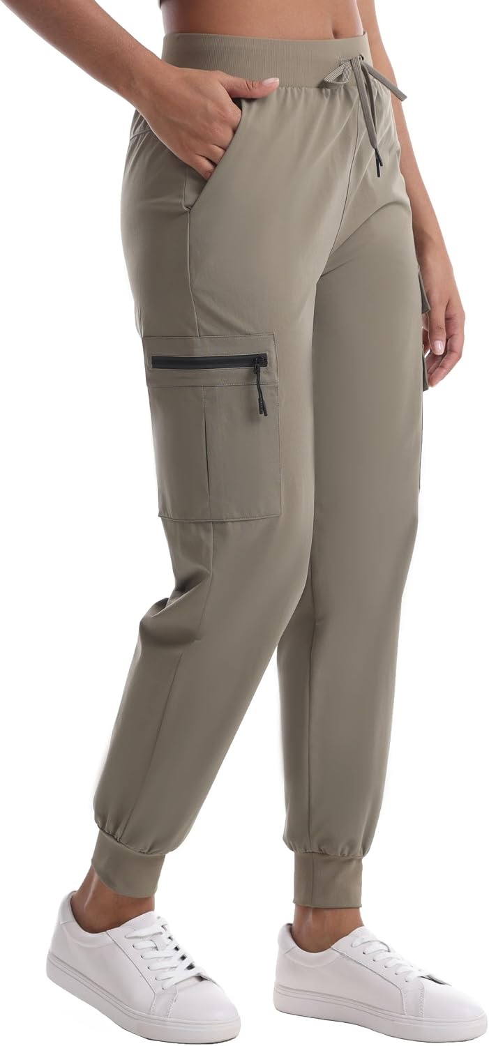 Quick Dry Women's Hiking Cargo Pants With 5 Pockets Lightweight Joggers