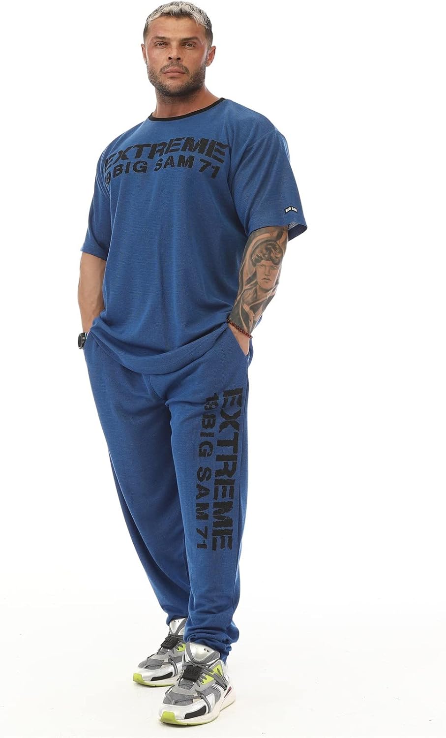 Men's Oversize Gym Fitness and Bodybuilding T-Shirt, Cotton O-Neck Lifestyle Top
