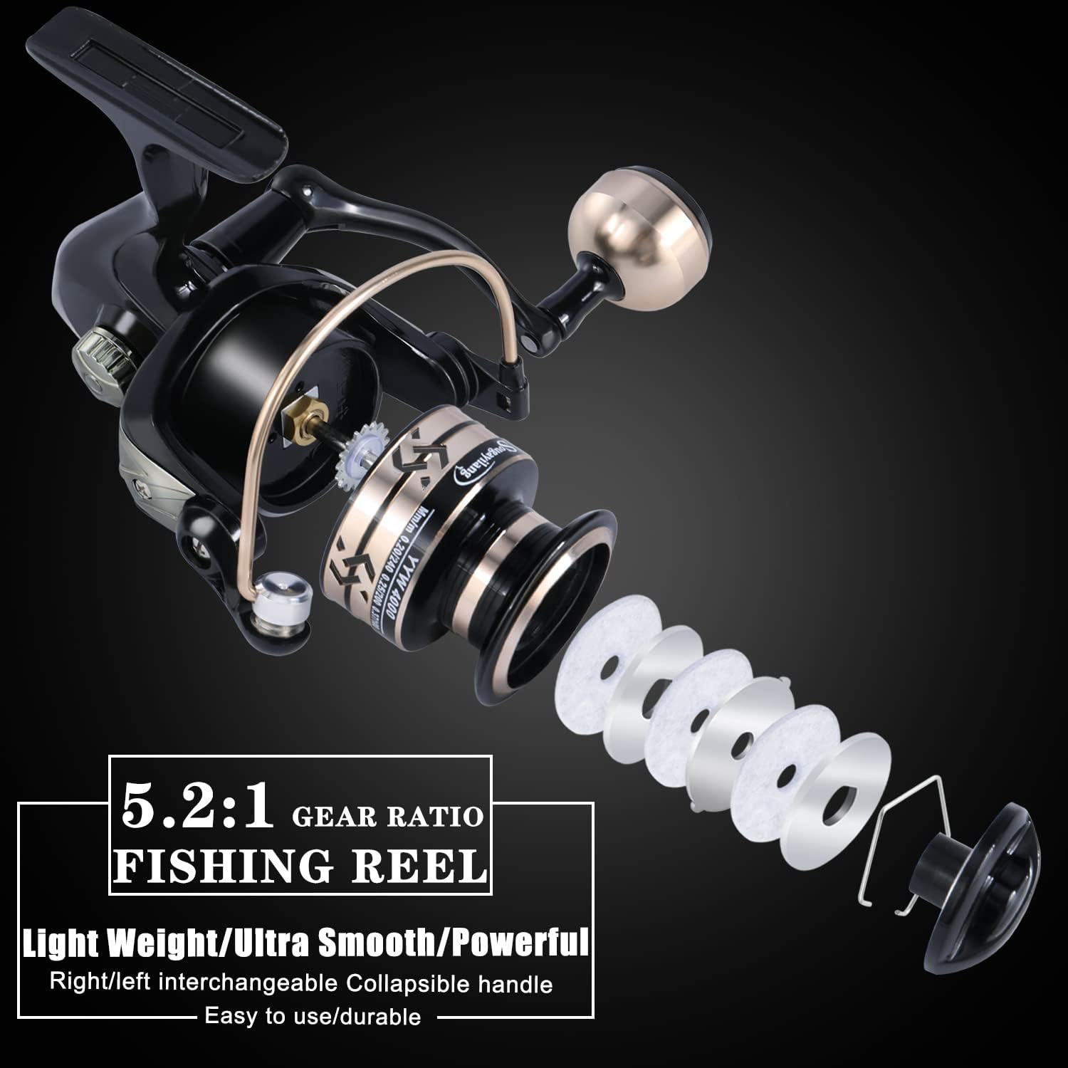 Sougayilang Fishing Pole with Spinning Reel Portable Fishing Rod Reel Combos