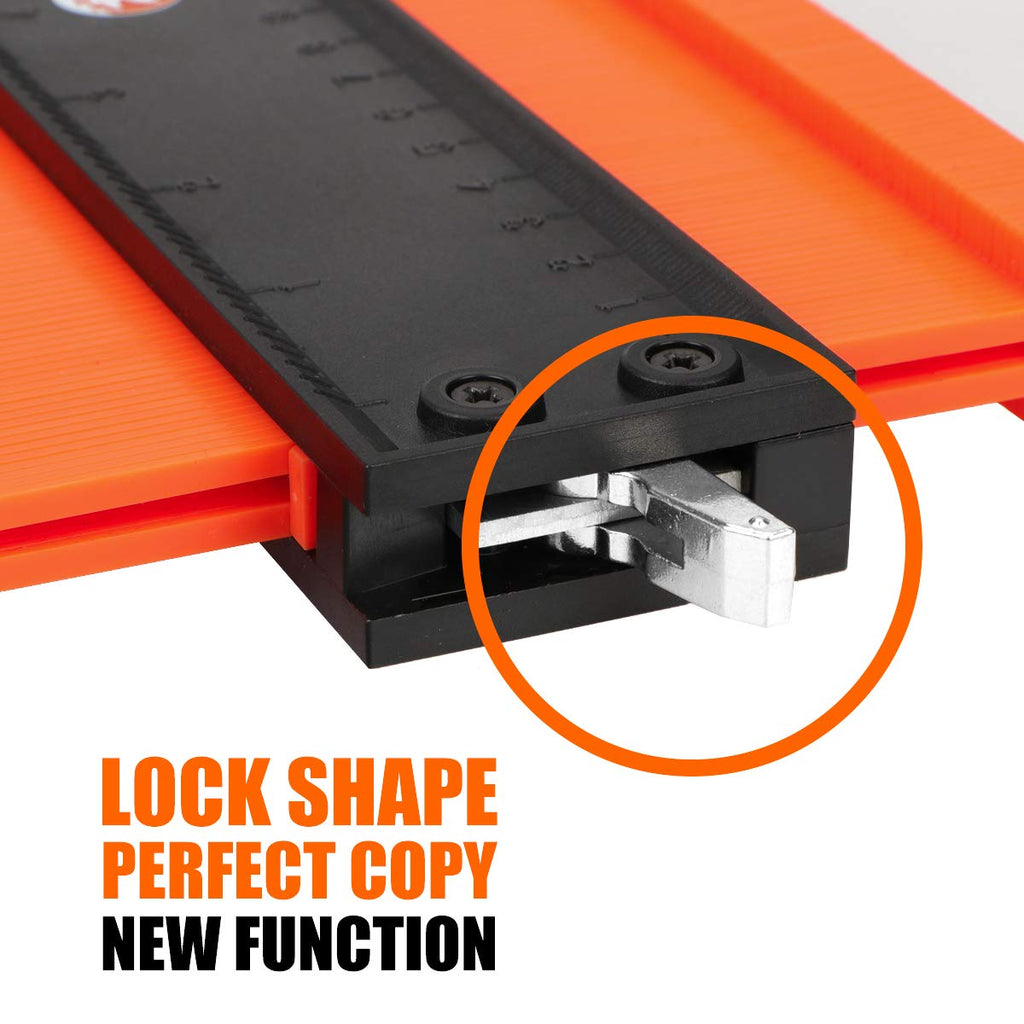 Saker Contour Gauge Duplication-Adjustable Lock-Precisely Copy Irregular Shape-Irregular Woodworking Tracing-Must Have Tool for DIY Handyman Men Husband Dad 10 Inch+5 Inch