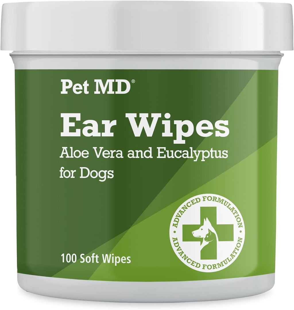 Pet MD Dog Ear Cleaning Wipes – Otic Cleanser for Dogs - 100 ct