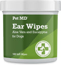 Pet MD Dog Ear Cleaning Wipes – Otic Cleanser for Dogs - 100 ct