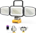 LED Work Light Compatible with DeWalt 20V Battery, 150W 15000LM Flood Light, 6500K Daylight 3-Head Adjustable, USB Type-C&2 Brightness Modes Portable Flashlight Job Site Light (Tool Only)