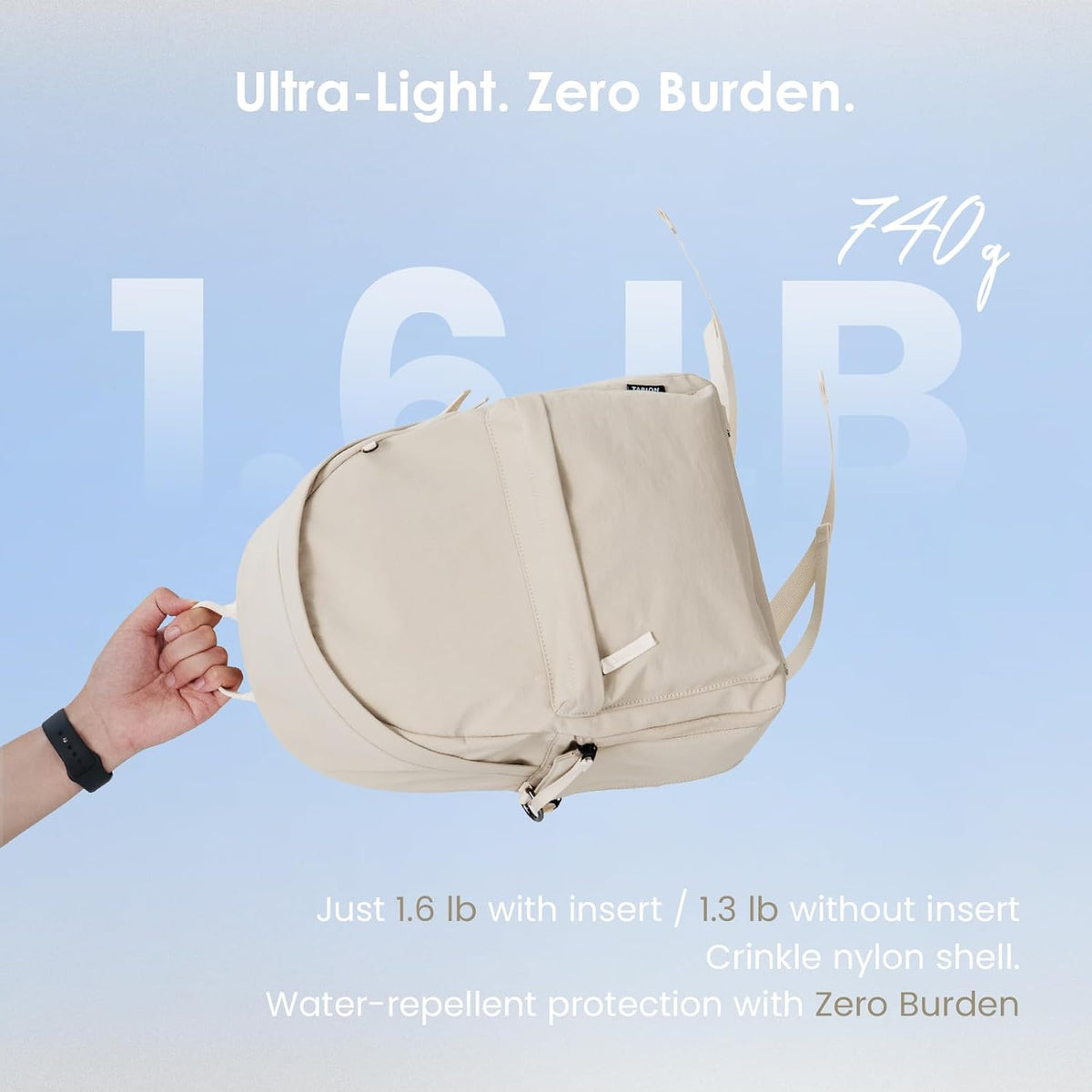 TARION Casual Camera Backpack 15L Urban Photography Bag, Once LT15, Beige