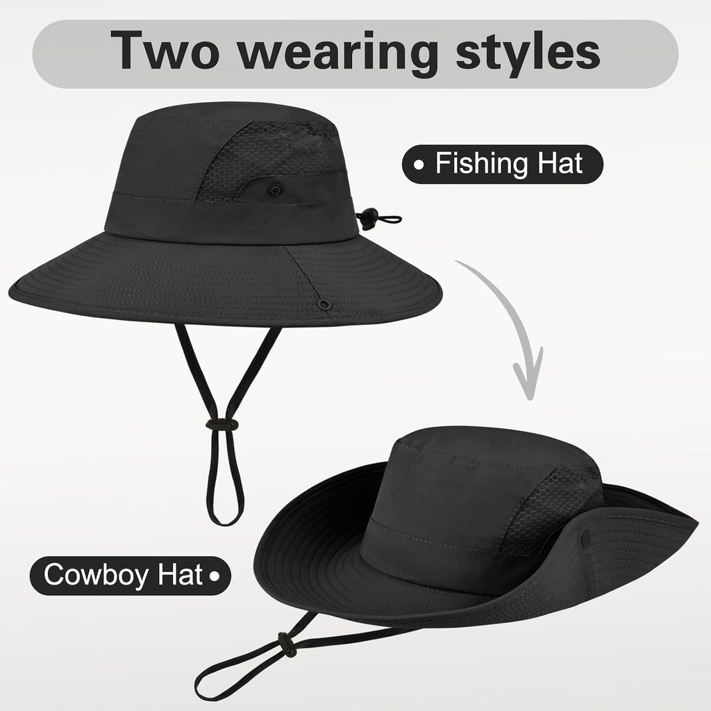 Sun Hat for Men Women UV Protection Wide Brim Fishing Hats Breathable UPF 50+ Boonie Bucket Hats Beach Safari Hiking Garden
