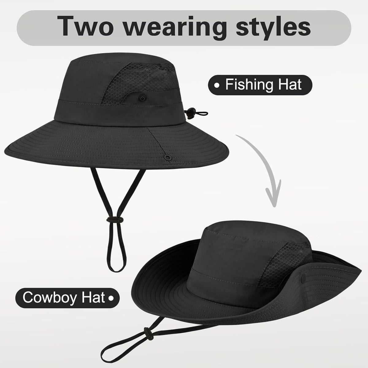 Sun Hat for Men Women UV Protection Wide Brim Fishing Hats Breathable UPF 50+ Boonie Bucket Hats Beach Safari Hiking Garden