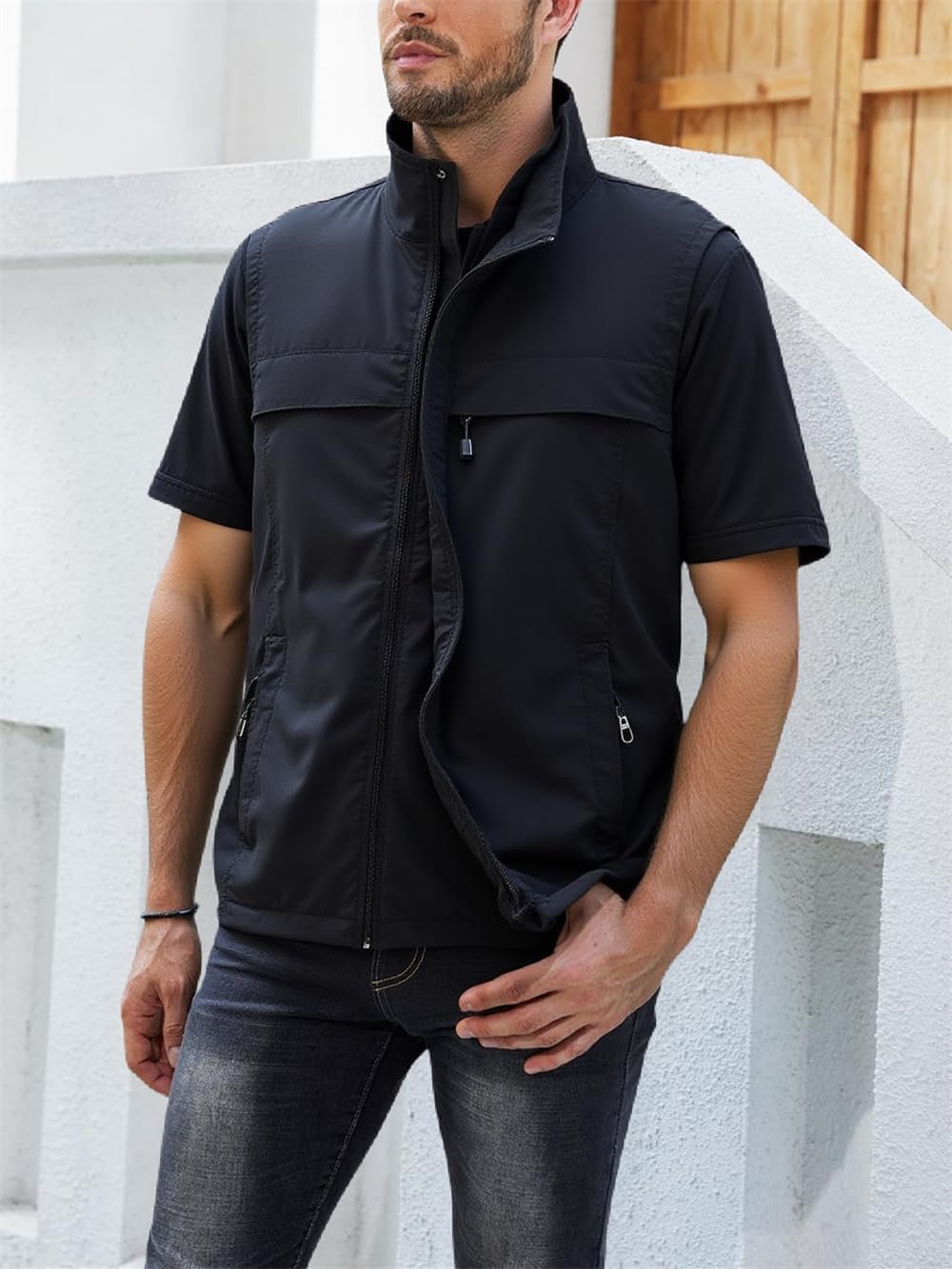 Men's Fishing Vest Utility Casual Lightweight Outdoor Vest Work Fish Photo Travel Sleeveless Jackets Vest