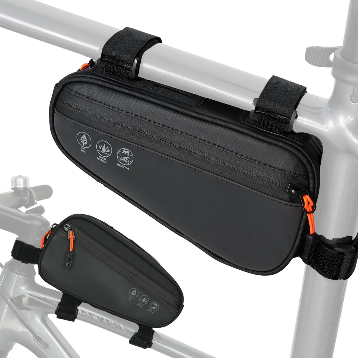 Bike Frame Bag, 3-in-1 Waterproof Top Tube Triangle Storage Pouch