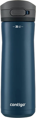Contigo Jackson Chill 2.0, Vacuum-Insulated Stainless Steel Water Bottle with Secure Lid, Leak-Proof Travel Friendly, 20oz Capacity, Blueberry Color, Keeps Drinks Cold for 12 Hours