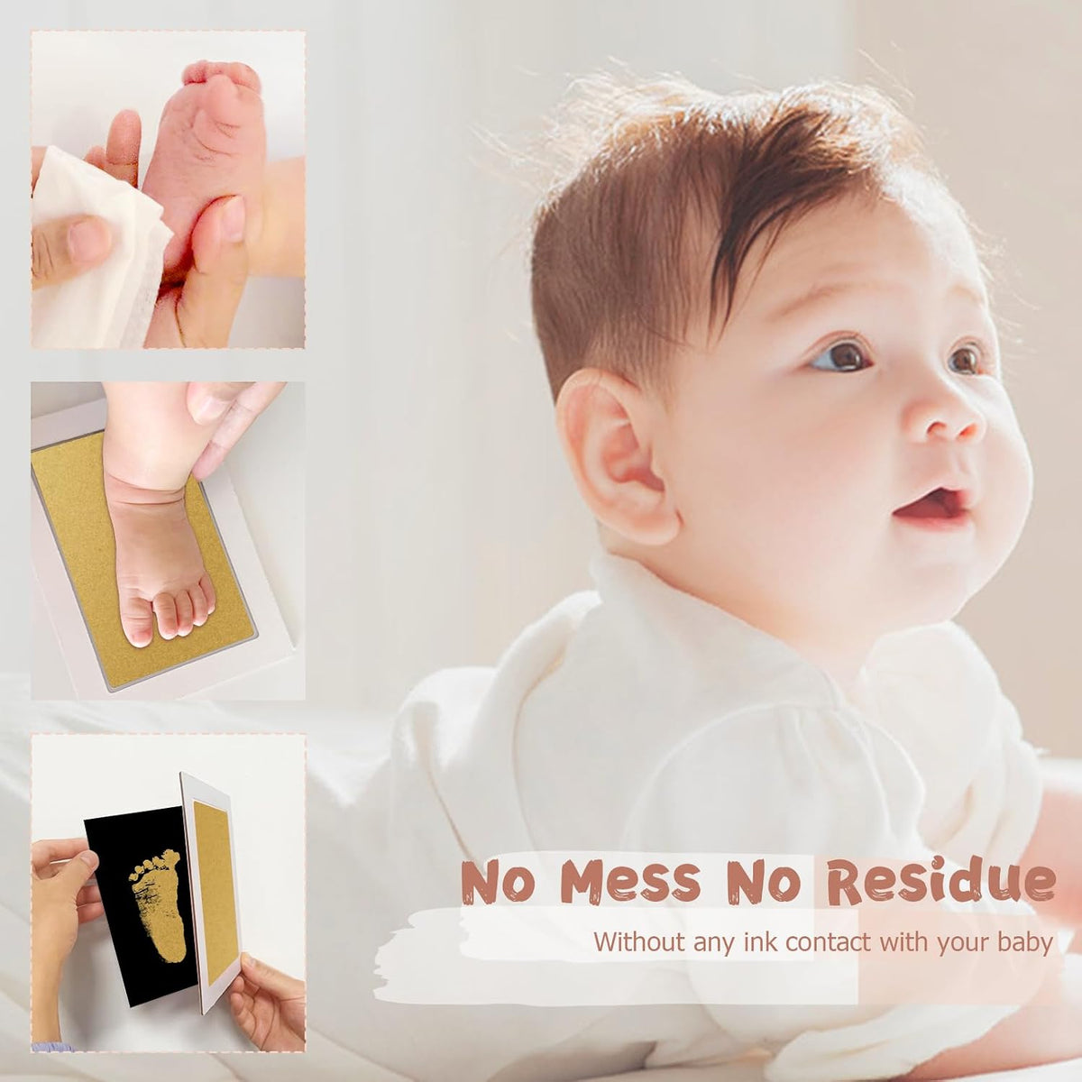 Inkless Baby Hand and Footprint Kit,Clean-Touch Ink Pads