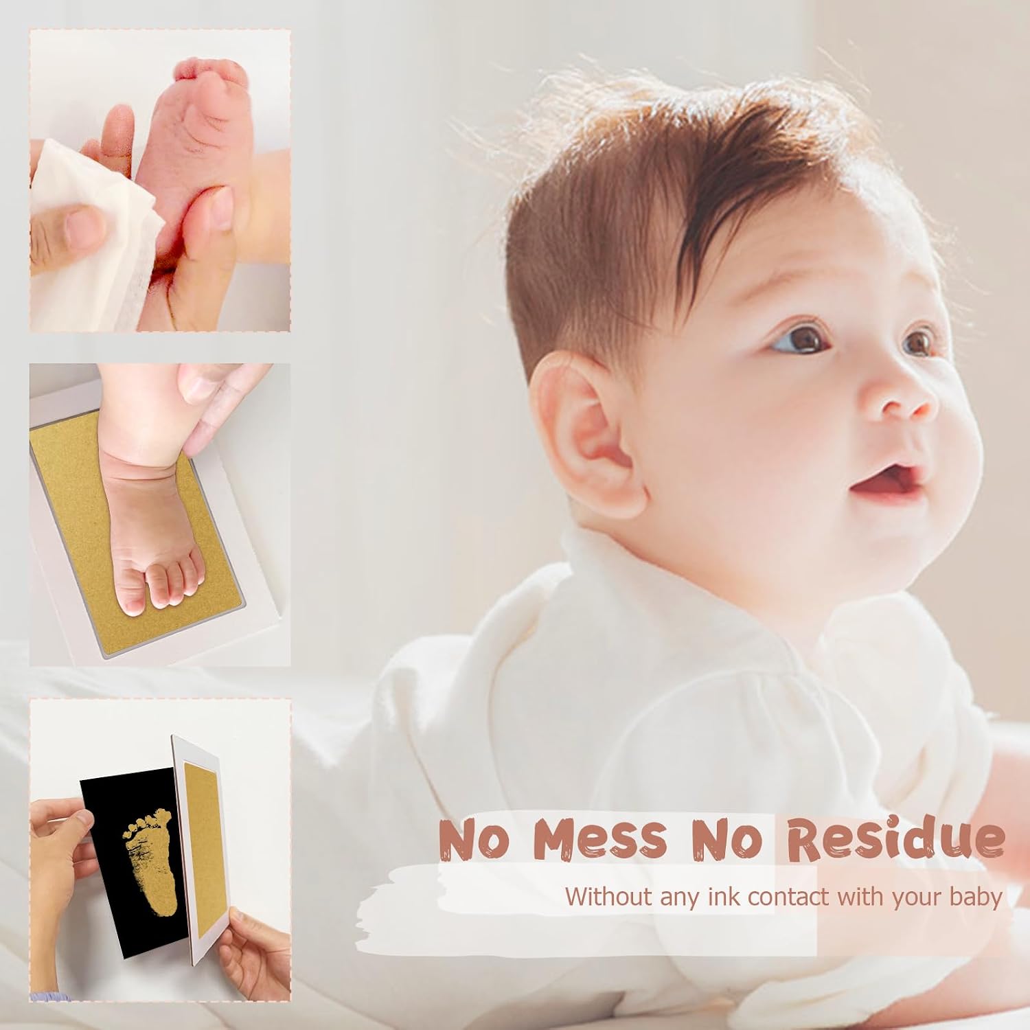 Inkless Baby Hand and Footprint Kit,Clean-Touch Ink Pads