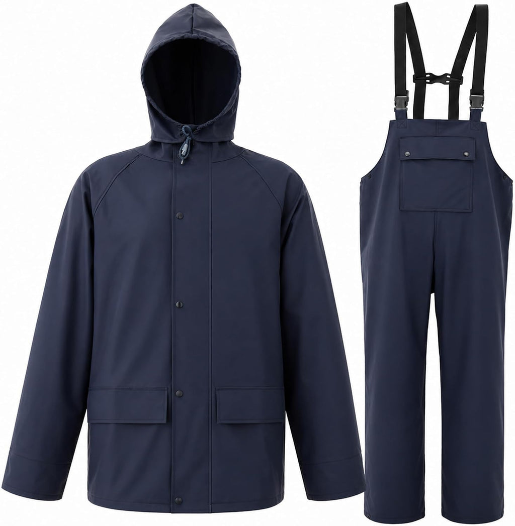 Rain Suit For Men & Women Waterproof Heavy Duty Rain Gear Reflective Jacket for Fishing Outdoor Work Raincoats
