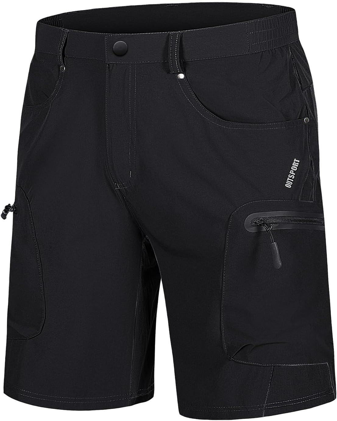 TACVASEN Men's Hiking Cargo Shorts 10" with Zipper Pockets Quick Dry Casual Stretch Golf Work Short Outdoor Summer