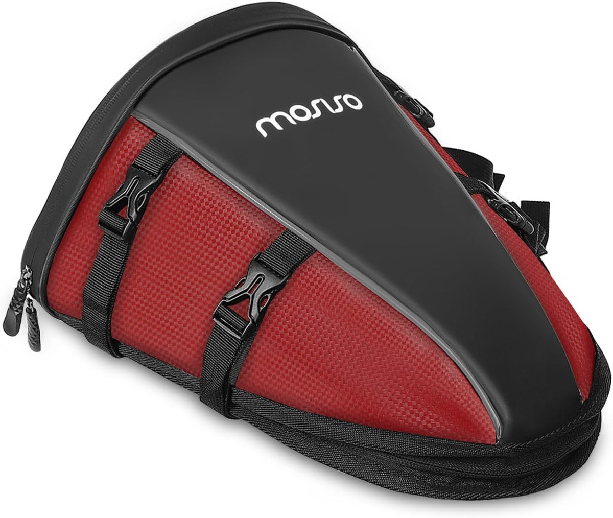 MOSISO Motorcycle Tail Bag Waterproof Polyester Storage Saddle Bag,Black