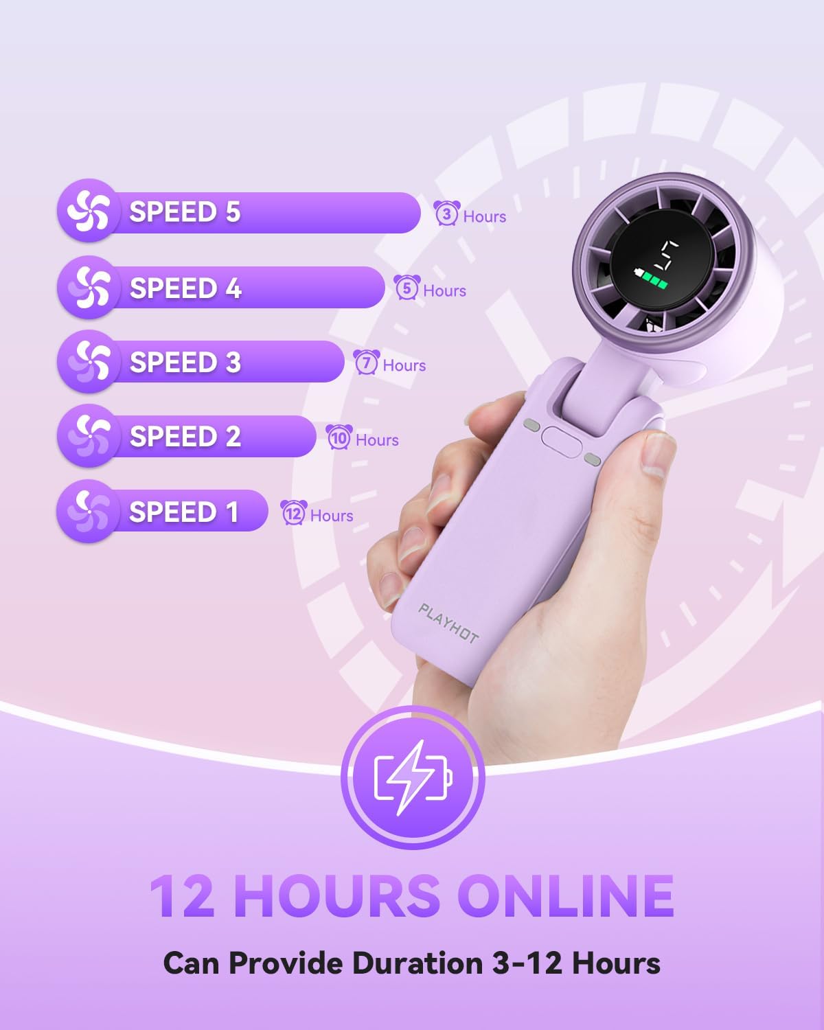 PlayHot Portable Handheld Turbo Fan, Travel Essentials, Gifts for Women/Men