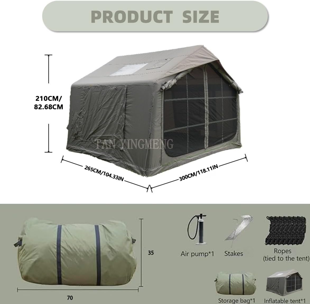 Inflatable Tent with Skylight & Stove Jack,Blow Up Tents, Hot Tent