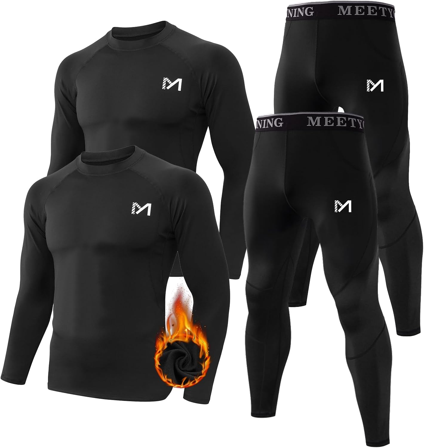MEETYOO mens Men's Thermal Underwear Set Sport Long Johns Base Layer