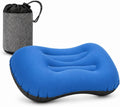 Inflatable Camping Pillow, Ultralight Travel Pillow with Storage Bag for Neck Lumbar Support, Compact Comfortable Inflating Pillow for Camping, Hiking, Backpacking, Outdoor (Dark Blue)