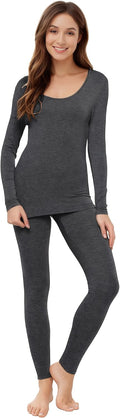 WiWi Soft Underwear for Women Thermal Long Johns Sets Super Warm Base Layer Top Pants Pajamas Set Viscose from Bamboo S-3X