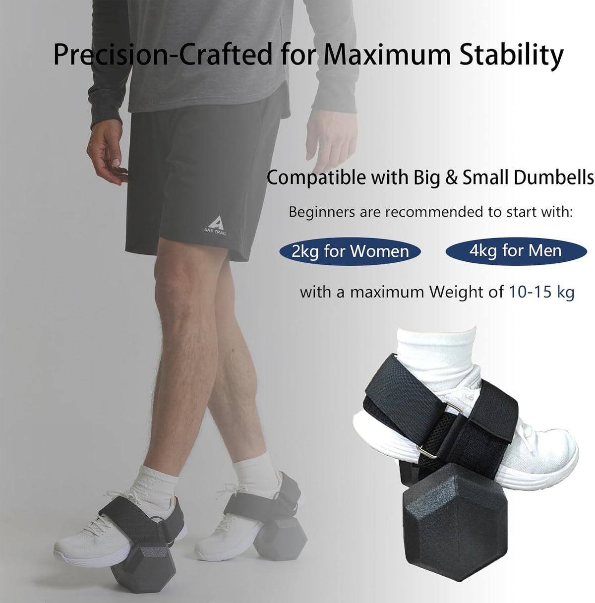 Dumbbell Foot Attachment, Ankle Strap for Dumbbell, Hamstring Curl, Foot Weights for Exercise, Portable Leg Workout Fitness Accessory, Adjustable Leg Weights for Men or Women, 1PCS