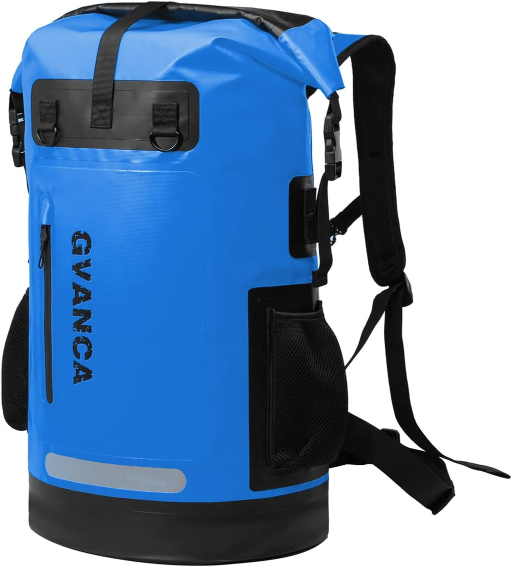 Waterproof Roll Top Kayak Dry Backpack, Floating Outdoor Dry Sack Boating Sailing Canoeing Rafting Fishing Camping 55L Black