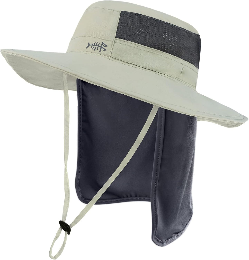 BASSDASH UPF 50+ Sun Fishing Hat Water Resistant with Detachable Neck Flap