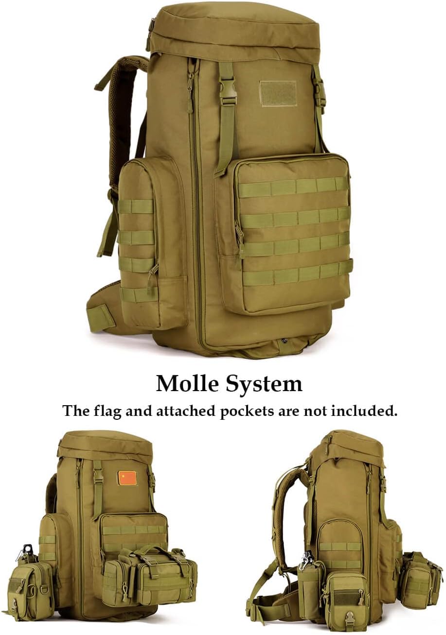 Hiking Backpack 70L Large 85L Tactical Backpack MOLLE Military Trekking Rucksack