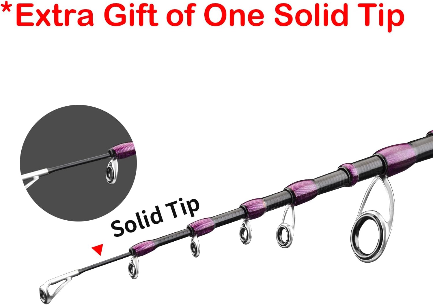 PURELURE Telescopic Fishing Rod Spinning & Casting Travel Rod Ultralight 5'