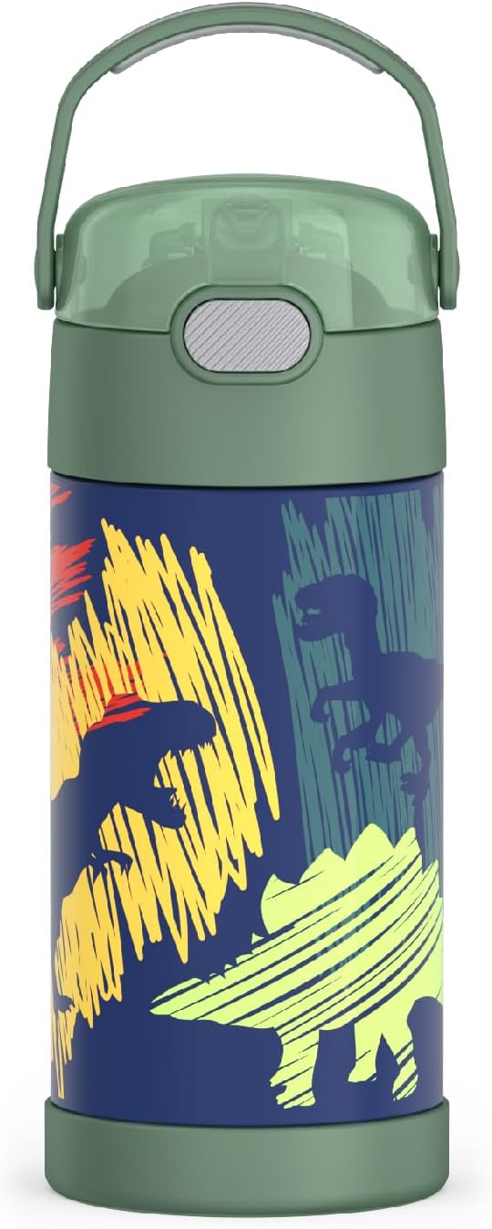 THERMOS FUNTAINER Water Bottle with Straw, 12oz, Blue/Green