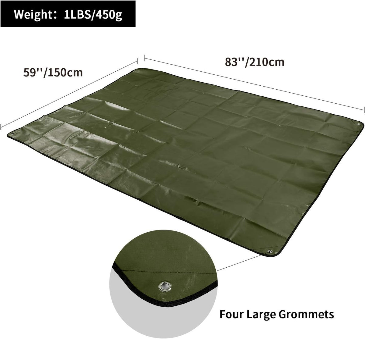 RedSwing Insulated Tarp, Multipurpose Emergency Thermal Tarps, Waterproof All Weather Heavy Duty Heat Reflective Survival Blanket for Camping Hiking, Green