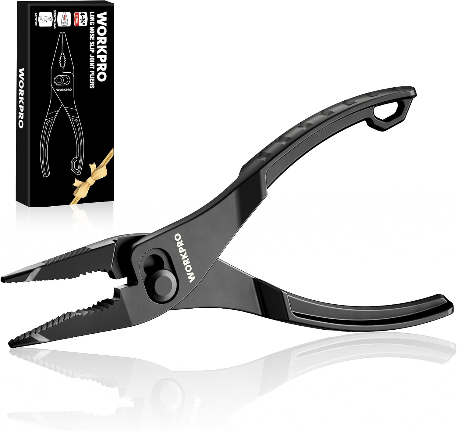 WORKPRO 4.5 Inch Long Nose Slip Joint Pliers, Small Pliers for Tight Spaces