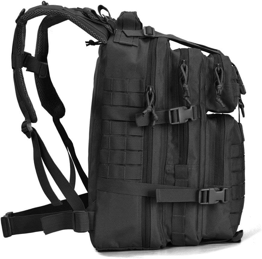 REEBOW GEAR 38L Tactical Backpack for Men 3 Day Military Bug Out Bag Black | Large Heavy Duty Backpacks, MOLLE Straps, Survival Sports Rucksack,for Sports Outdoor Workout Trekking Hiking Travel