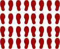 VWAQ Shoe Print Footprint Vinyl Decals - Peel and Stick Floor or Wall Stickers - 32 PCS (Burgundy)