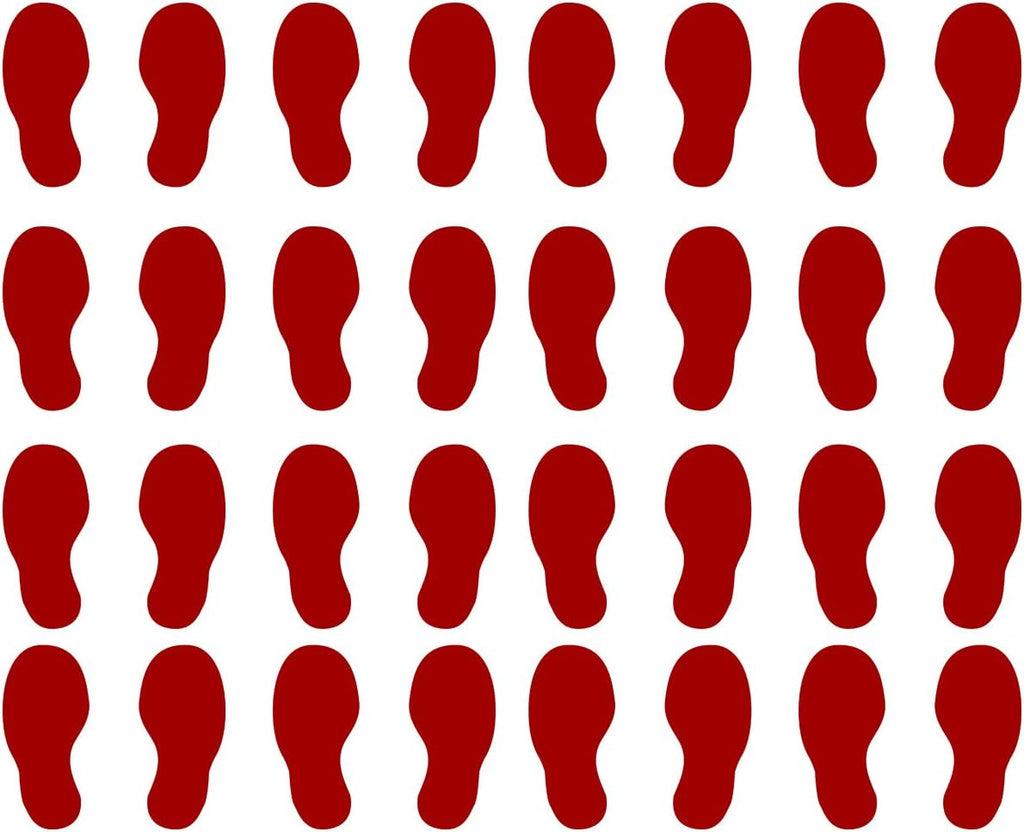 VWAQ Shoe Print Footprint Vinyl Decals - Peel and Stick Floor or Wall Stickers - 32 PCS (Green)