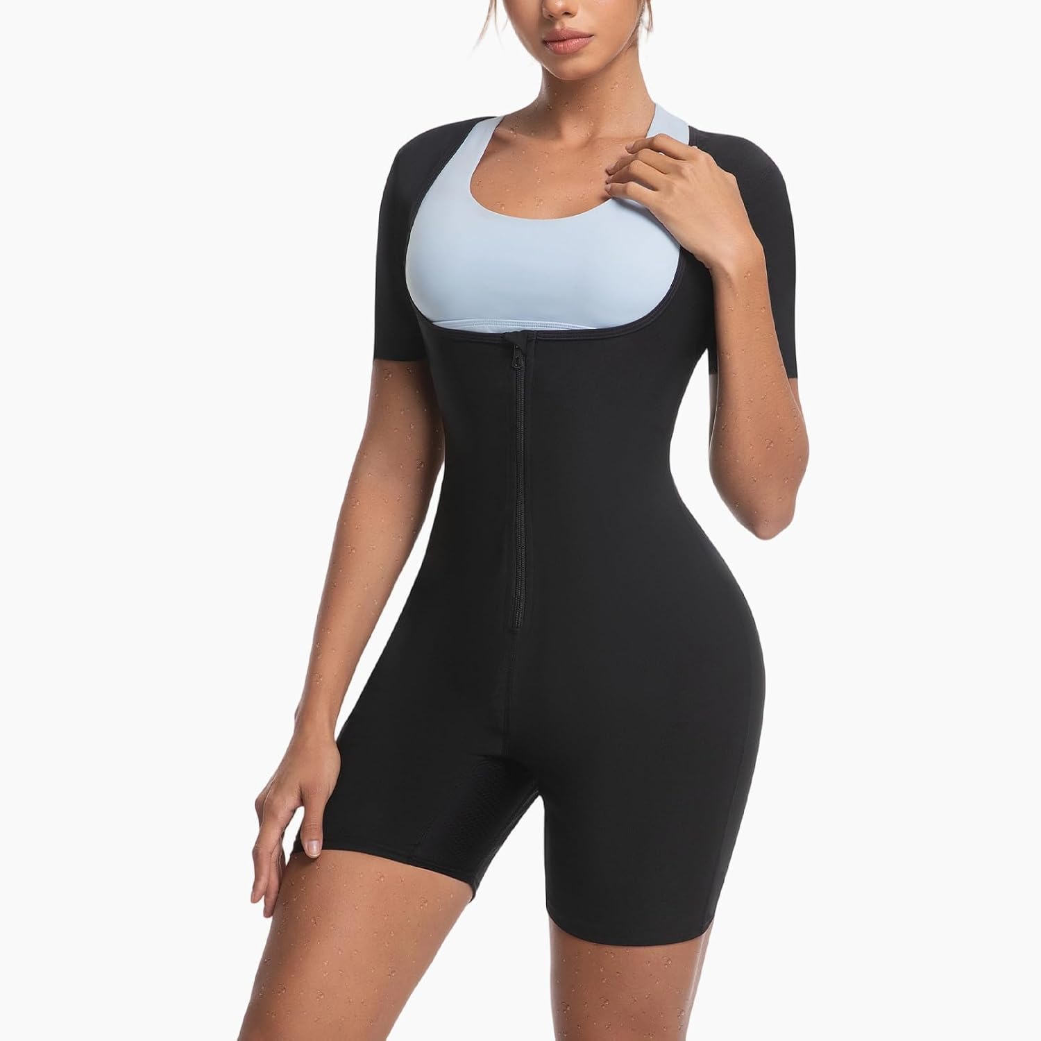 Sauna Suit for Women Weight Loss Sweat Waist Trainer Sweat Shirt Full Body Compression Shaperwear Slimming Workout