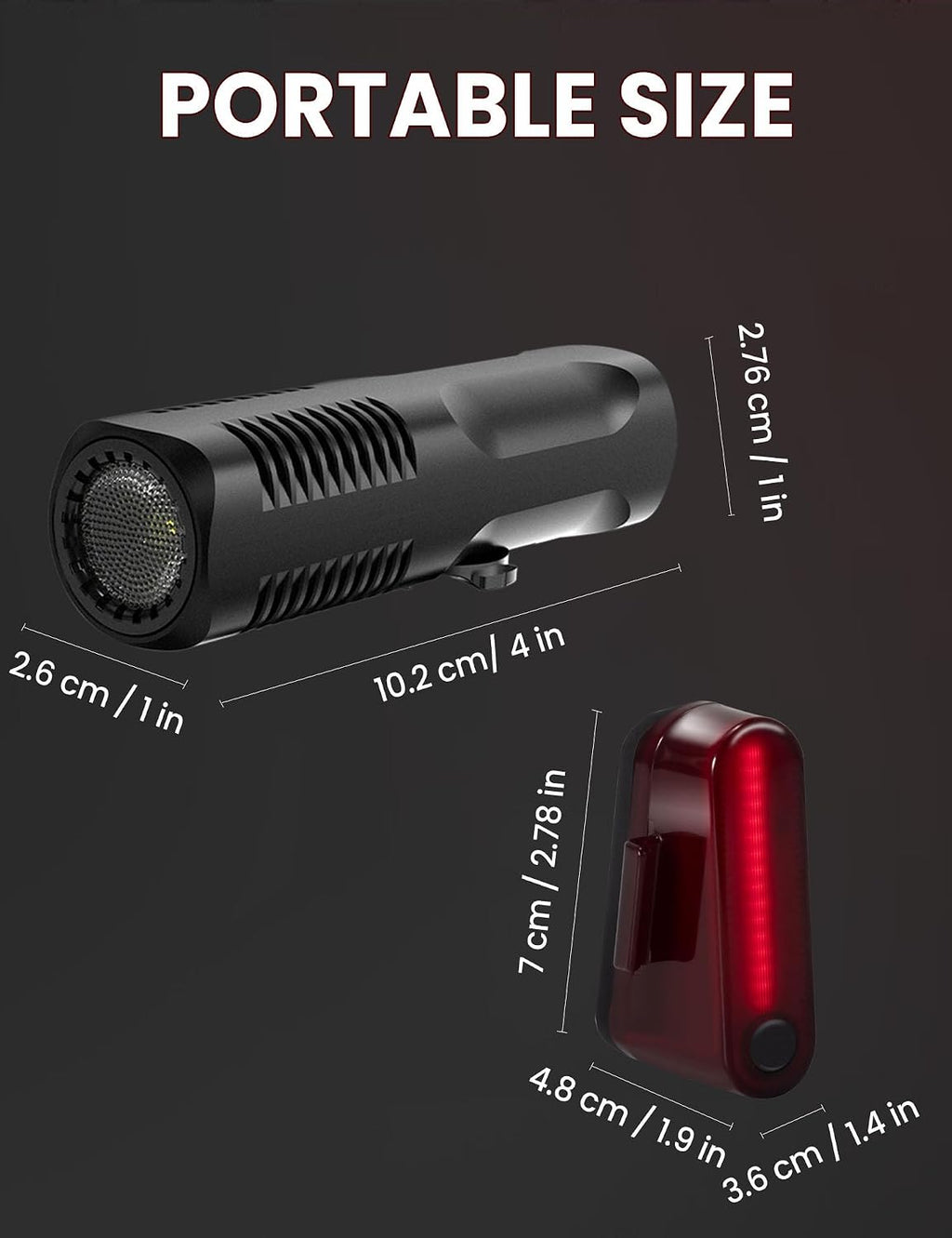 902LM Bike Lights Front and Back, USB-C Rechargeable Bicycle Light Set