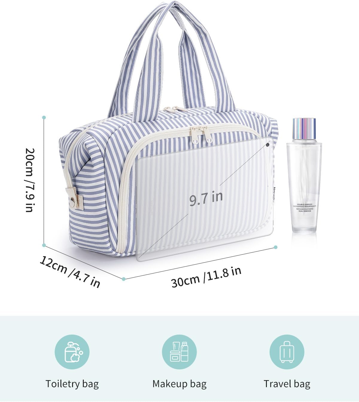 Narwey Travel Toiletry Bag for Women, Large Makeup Cosmetic Organizer Bag