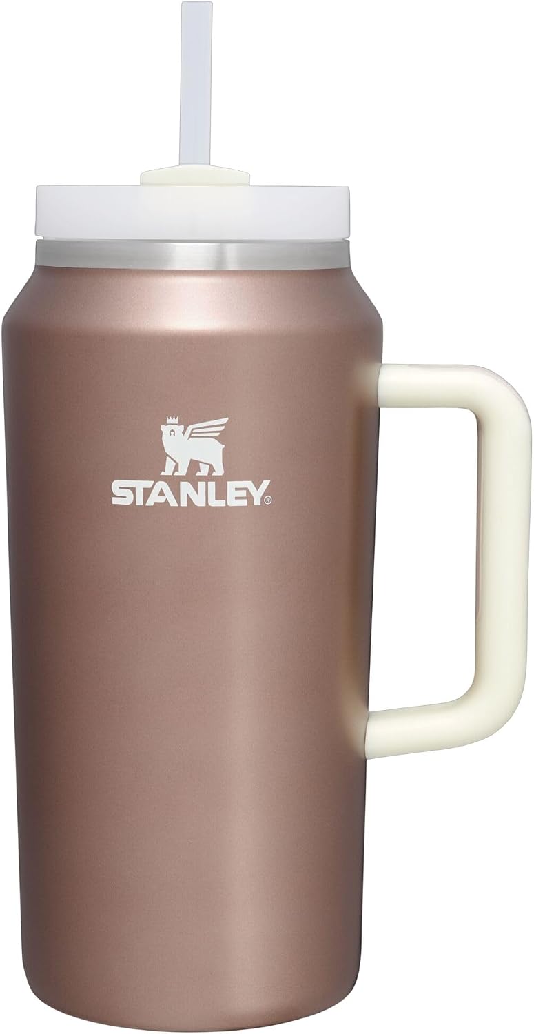 STANLEY Quencher H2.0 Tumbler with Handle and Straw 30 oz | Flowstate 3-Position Lid | Cup Holder Compatible for Travel | Insulated Stainless Steel Cup | BPA-Free | Rose Quartz 2.0