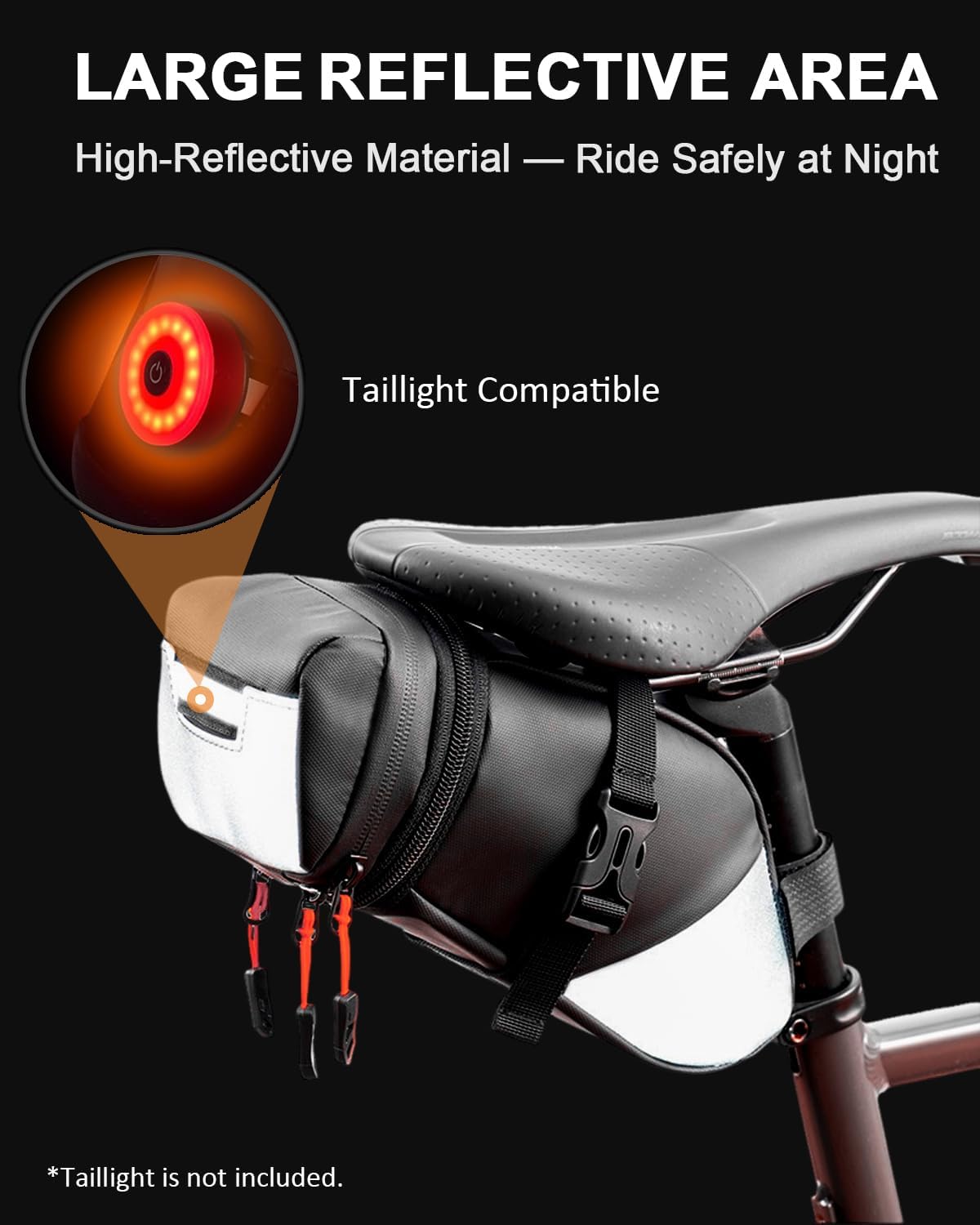 Bike Seat Bag, Expandable Bicycle Saddle Bag Under Seat, Waterproof Cycling Seat Pack for Mountain Road Bikes and Commuter, 1.5-2L