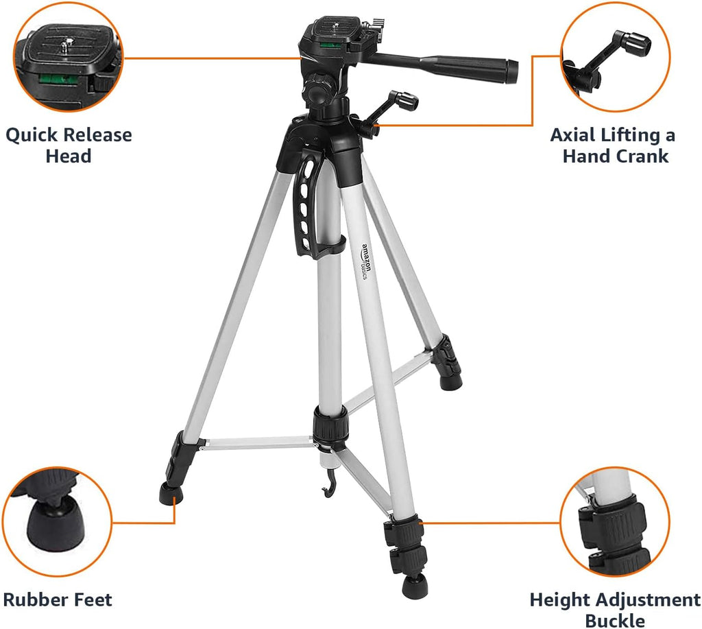 Amazon Basics 60-inch Lightweight DSLR Tripod with Bag, Black