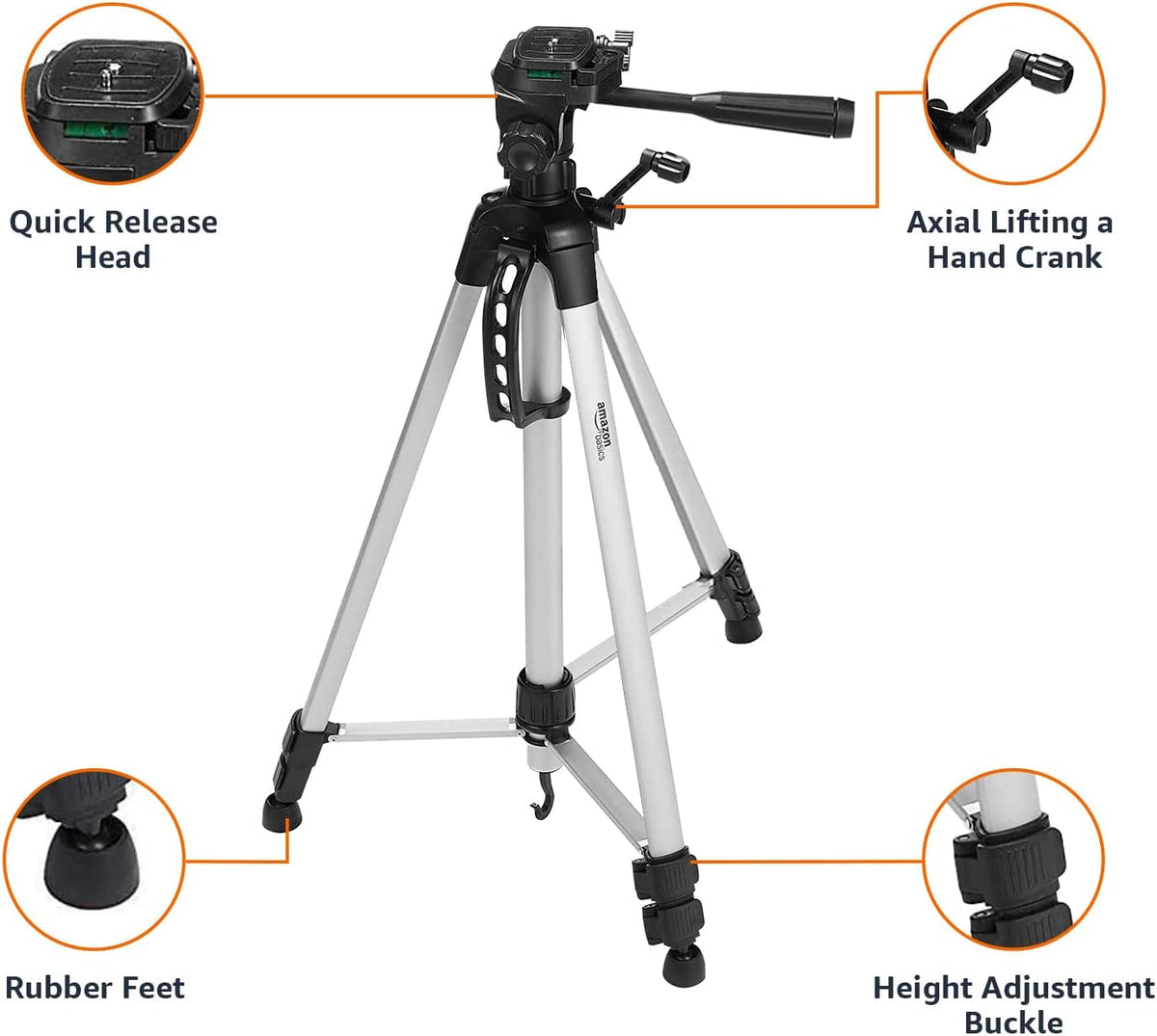 Amazon Basics 60-inch Lightweight DSLR Tripod with Bag, Black