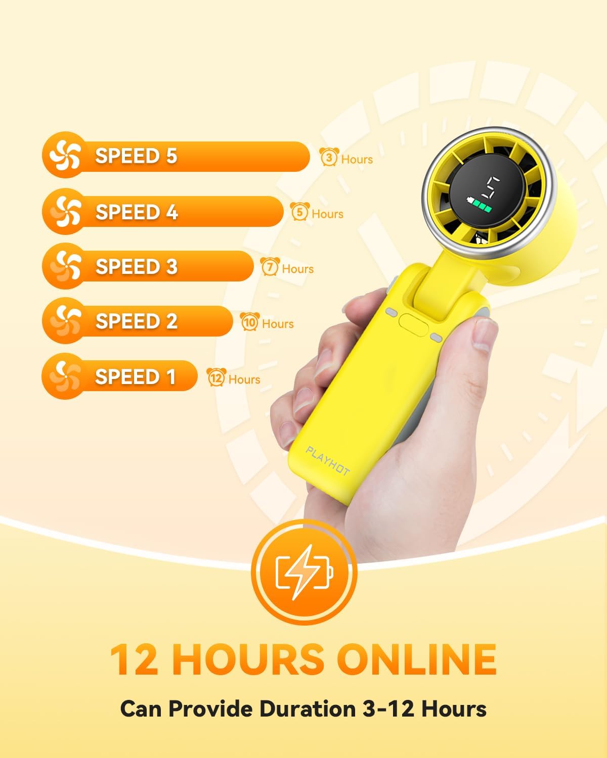 PlayHot Portable Handheld Turbo Fan, Travel Essentials, Gifts for Women/Men