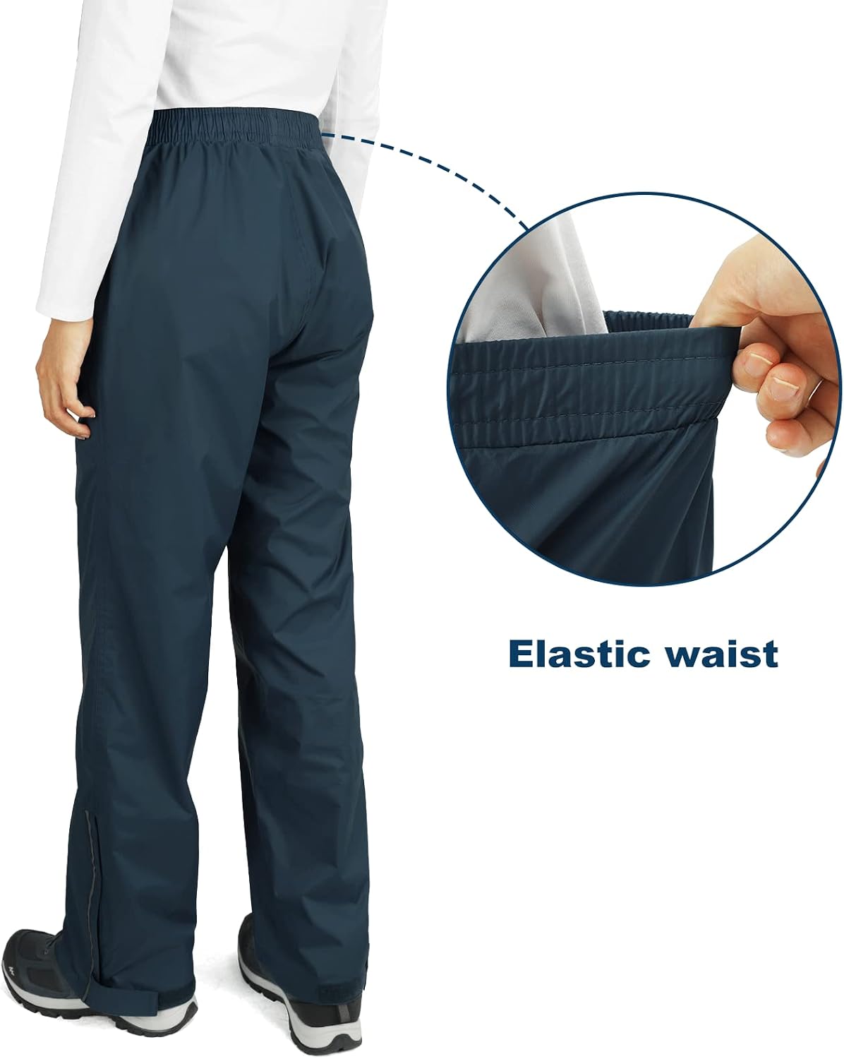 Outdoor Ventures Women's Rain Pants Packable Waterproof Hiking Pants